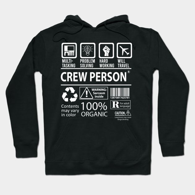 Crew Person T Shirt - MultiTasking Certified Job Gift Item Tee Hoodie by Aquastal